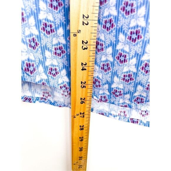 Johnson and Murphy - Blue floral partial button cotton collared shirt Size S - Picture 5 of 10